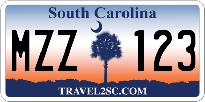 SC license plate MZZ123