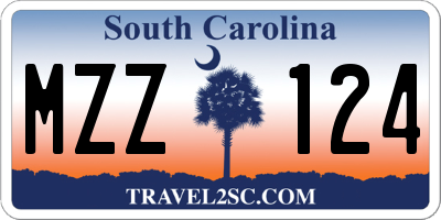 SC license plate MZZ124