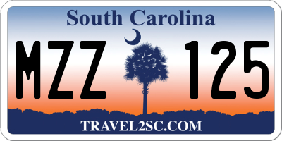 SC license plate MZZ125