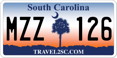 SC license plate MZZ126