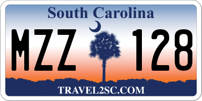 SC license plate MZZ128