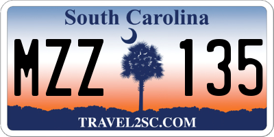 SC license plate MZZ135