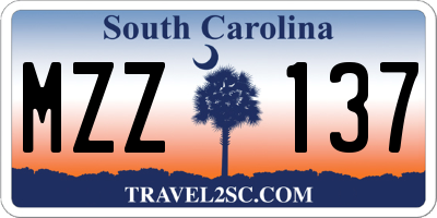 SC license plate MZZ137