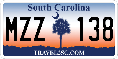 SC license plate MZZ138