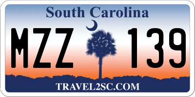 SC license plate MZZ139
