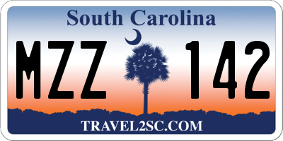 SC license plate MZZ142