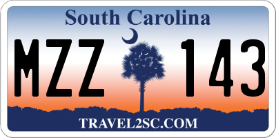 SC license plate MZZ143