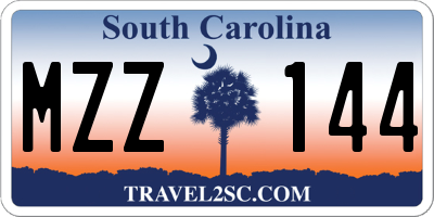 SC license plate MZZ144