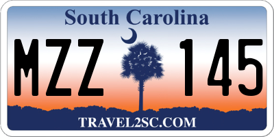 SC license plate MZZ145