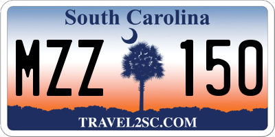 SC license plate MZZ150