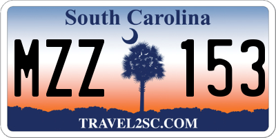 SC license plate MZZ153