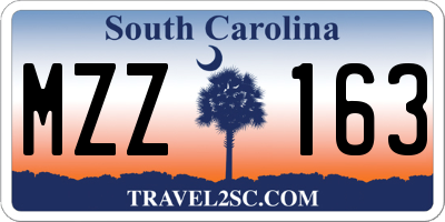 SC license plate MZZ163