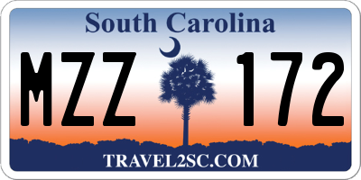 SC license plate MZZ172