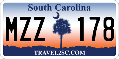 SC license plate MZZ178