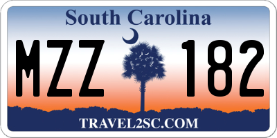SC license plate MZZ182