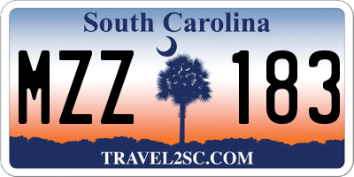 SC license plate MZZ183