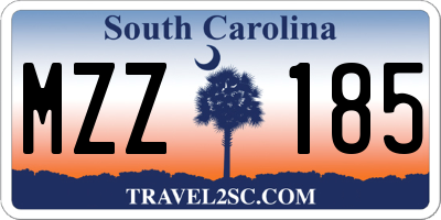 SC license plate MZZ185