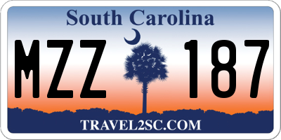 SC license plate MZZ187