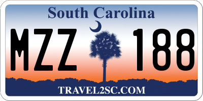 SC license plate MZZ188