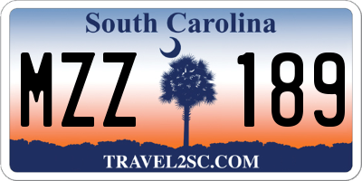 SC license plate MZZ189