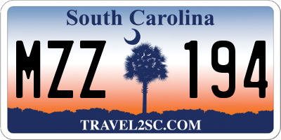 SC license plate MZZ194