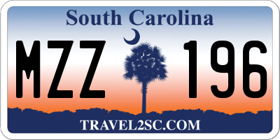 SC license plate MZZ196