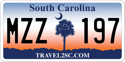 SC license plate MZZ197