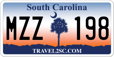 SC license plate MZZ198