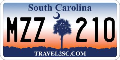 SC license plate MZZ210