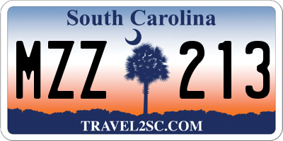 SC license plate MZZ213