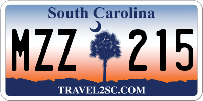 SC license plate MZZ215