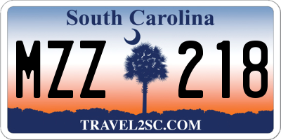 SC license plate MZZ218