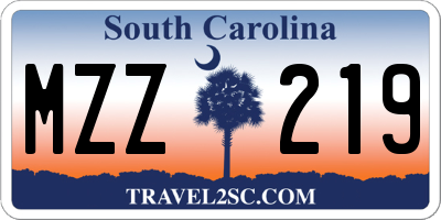 SC license plate MZZ219