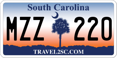 SC license plate MZZ220