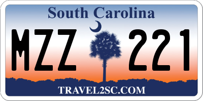 SC license plate MZZ221