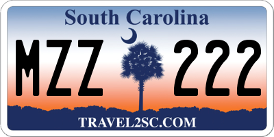 SC license plate MZZ222