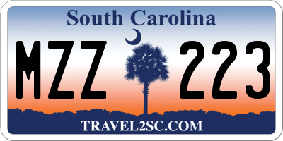 SC license plate MZZ223