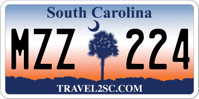 SC license plate MZZ224