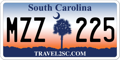 SC license plate MZZ225