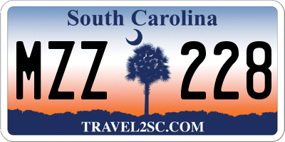 SC license plate MZZ228