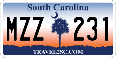 SC license plate MZZ231