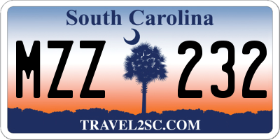 SC license plate MZZ232