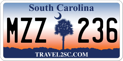 SC license plate MZZ236
