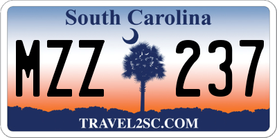 SC license plate MZZ237
