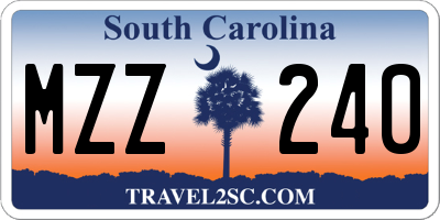 SC license plate MZZ240
