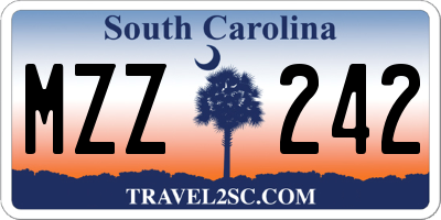 SC license plate MZZ242