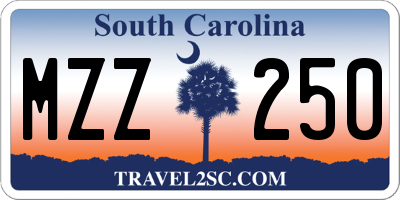 SC license plate MZZ250
