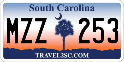 SC license plate MZZ253