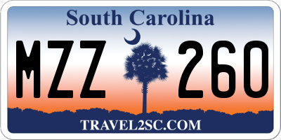 SC license plate MZZ260