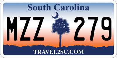 SC license plate MZZ279